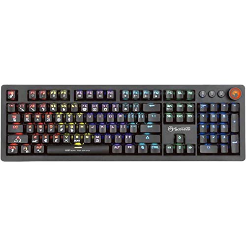 MARVO KG917 Gaming-Tastatur, USB, 107 Tasten, Blaue Schalter, RGB-Beleuchtung von MARVO
