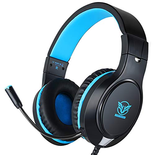 Gaming Headset for Xbox One, PS4, Nintendo Switch, Bass Surround and Noise Cancelling with Flexible Microphone 3.5mm Wired Adjustable Over-Ear Headphones for Laptop PC von MASACEGON