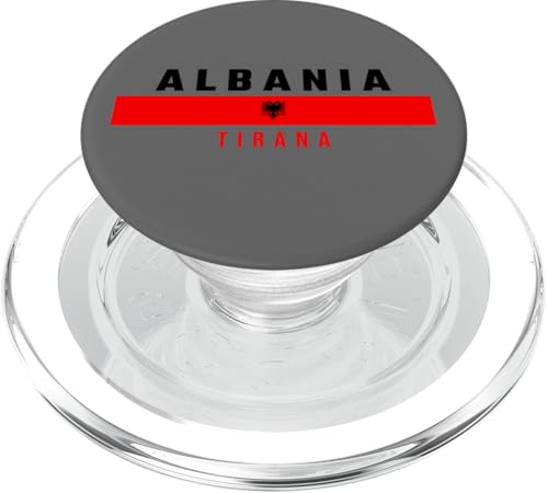 Albanische Flagge mit Text Albanien - TIRANA in Großbuchstaben PopSockets PopGrip für MagSafe von MASH MOSH