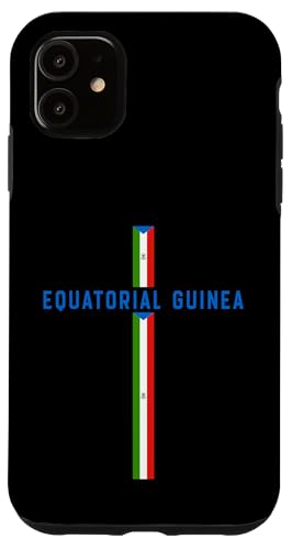 Hülle für iPhone 11 Vertikale Flagge, Text "EQUATORIAL GUINEA" in Großbuchstaben von MASH MOSH