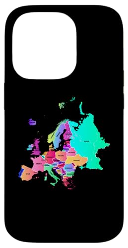 Hülle für iPhone 14 Pro Europa politische Karte mit Grenzen und Ländernamen von MASH MOSH