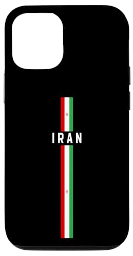 Hülle für iPhone 14 Pro Vertikale Iran-Flagge mit Text "IRAN" in Großbuchstaben von MASH MOSH