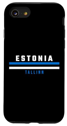 Hülle für iPhone SE (2020) / 7 / 8 Estnische Flagge mit Text Estland - Tallin in Großbuchstaben von MASH MOSH