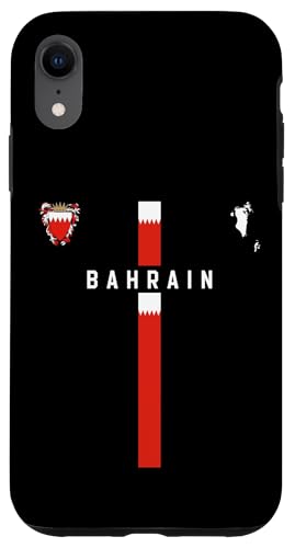 Hülle für iPhone XR Bahrain Flagge, Silhouette Karte von Bahrain, Wappen von MASH MOSH