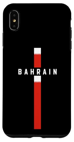 Hülle für iPhone XS Max Vertikale Bahrain Flagge mit Text "BAHRAIN" in Großbuchstaben von MASH MOSH