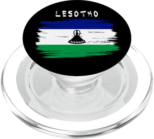 Lesotho Flagge mit Pinselstrich-Stil PopSockets PopGrip für MagSafe von MASH MOSH