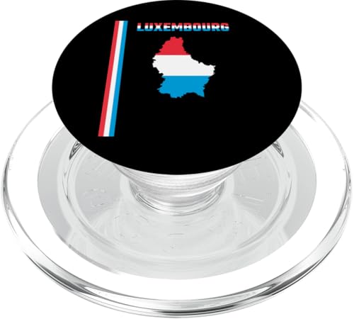 Luxemburgische Flagge, Text "LUXEMBURG" & Silhouettenkarte PopSockets PopGrip für MagSafe von MASH MOSH