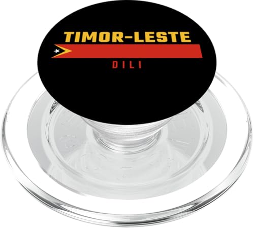 Timoresische Flagge mit Text TIMOR-LESTE- DILI in Großbuchstaben PopSockets PopGrip für MagSafe von MASH MOSH