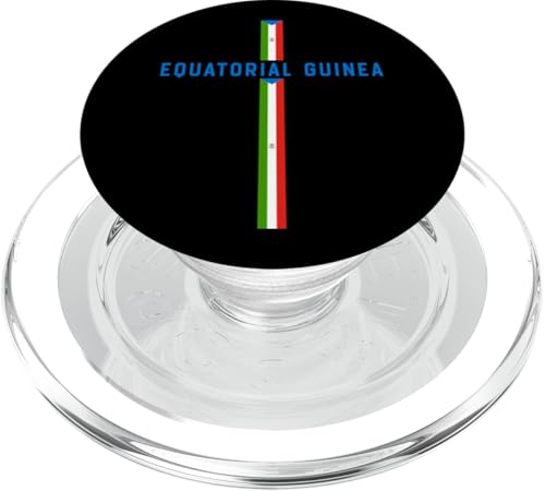 Vertikale Flagge, Text "EQUATORIAL GUINEA" in Großbuchstaben PopSockets PopGrip für MagSafe von MASH MOSH