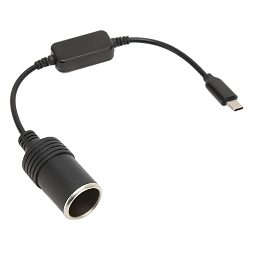 Mavis Laven 5V USB C Stecker auf 12V Auto Zigarettenanzünder Buchse Konverter, Netzteil Konverter, für Fahrrecorder DVR Dash Kamera GPS, 0,3M/11,8in von MAVIS LAVEN