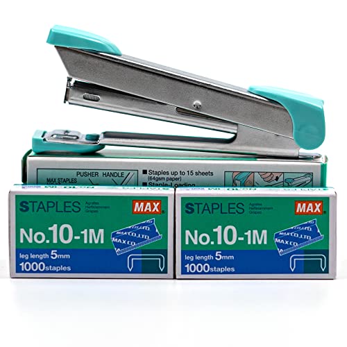 MAX USA CORP. Hochwertiges Max HD-10 Hefterset mit 2 Kartons (2000) Heftklammern. von MAX USA