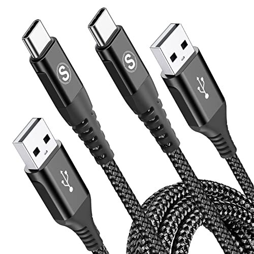 USB C Kabel 3.1A Schnellladung Ladekabel Type C Kabel für iPhone 15 Plus Pro Max,Samsung Flip/Fold 3/4/5 S24 S23 S22 S21 S20 S10 S9 S8 A14/13/12 A34/A33 A54/53/52s/51/50 A21s/23 (Schwarz, 1M+1M) von MAXGROUP