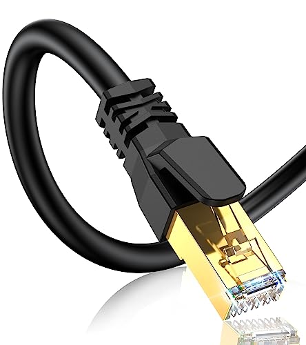 MAXGROUP Cat 8 Lan Kabel 1M,40Gbps 2000MHz Netzwerkkabel S/FTP Ethernet Kabel,Hochgeschwindigkeits Gigabit RJ45 Nylon Patchkabel mit Vergoldung für PS4,PS5,Router,Modem,Gaming,TV,Switch,Laptop von MAXGROUP