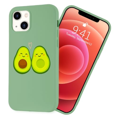 MAYCARI Funny Avocado-Schutzhülle für iPhone 16 Pro, grünes Flüssigsilikon, mädchenhaft, Cartoon-Weichgel-Gummi, Ganzkörperschutz, Mikrofaserfutter, stoßfeste Abdeckung für Jungen, Damen, Herren von MAYCARI