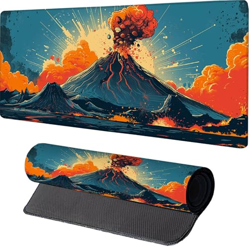 Blau Mauspad, Berg Gaming Mousepad XXL 1600x800x3mm, Schreibtischunterlage mit rutschfeste Gummibasis, Mouse Pad Verbessert Präzision und Geschwindigkeit, ür Pc Gaming Zubehör, Geschenke 1-6286 von MAYINGOU