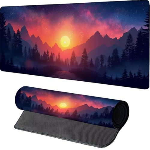 Mond Mauspad, Sternenhimmel Gaming Mousepad XXL 1200x600x3mm, Schreibtischunterlage mit rutschfeste Gummibasis, Mouse Pad Verbessert Präzision und Geschwindigkeit, ür Pc Gaming Zubehör U-2222 von MAYINGOU