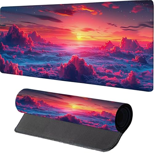 Rosa Mauspad, Sternenhimmel Gaming Mousepad XXL 1000x500x3mm, Schreibtischunterlage mit rutschfeste Gummibasis, Mouse Pad Verbessert Präzision und Geschwindigkeit, ür Pc Gaming Zubehör 3-2175 von MAYINGOU