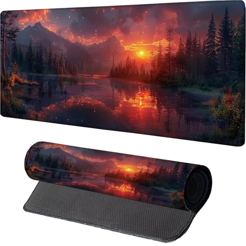 Rosa Mauspad, Wolke Gaming Mousepad XXL 1200x600x3mm, Schreibtischunterlage mit rutschfeste Gummibasis, Mouse Pad Verbessert Präzision und Geschwindigkeit, ür Pc Gaming Zubehör, Geschenke 2-6266 von MAYINGOU