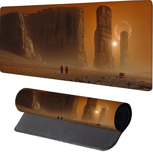 Sunset Gaming Mousepad 800x400x3mm, Landschaft Mauspad XXL mit Vernähte Kanten, rutschfeste Schreibtischunterlage Verbessert Präzision und Geschwindigkeit, ür Gaming Zubehör, Geschenke 6-2141 von MAYINGOU