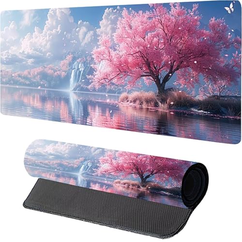 Blau Mousepad XXL 1500 x 800mm, Landschaft Gaming Mauspad, Schreibtischunterlage mit Rutschfester Gummibasis, Gaming Mauspad Verbessert Präzision und Geschwindigkei, Mouse Pad für Pc Zubehör 0-4977 von MAYUPEOU