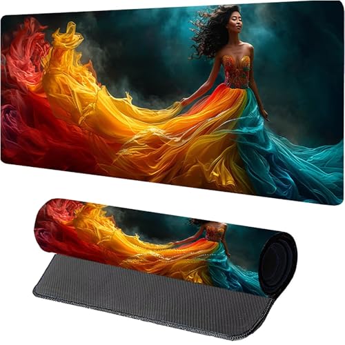 Grau Mousepad XXL 1600 x 800mm, Frau Gaming Mauspad, Schreibtischunterlage mit Rutschfester Gummibasis, Gaming Mauspad Verbessert Präzision und Geschwindigkei, Mouse Pad für Pc Zubehör V-5619 von MAYUPEOU