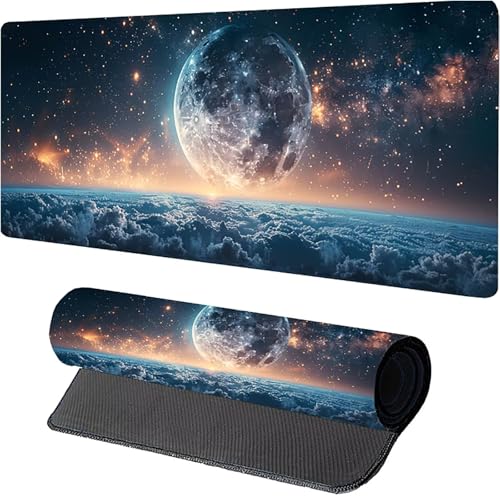 Grau Mousepad XXL 1600 x 800mm, Sternenhimmel Gaming Mauspad, Schreibtischunterlage mit Rutschfester Gummibasis, Gaming Mauspad Verbessert Präzision und Geschwindigkei, Mouse Pad für Pc Zubehör Q-7507 von MAYUPEOU