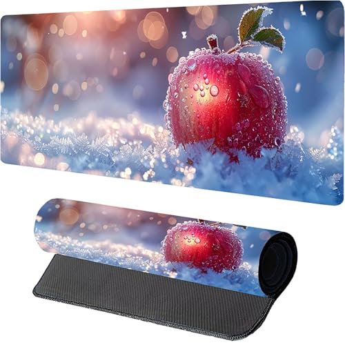 Rot Mousepad XXL 700 x 300mm, Obst Gaming Mauspad, Schreibtischunterlage mit Rutschfester Gummibasis, Gaming Mauspad Verbessert Präzision und Geschwindigkei, Mouse Pad für Pc Zubehör, Geschenke K-3449 von MAYUPEOU