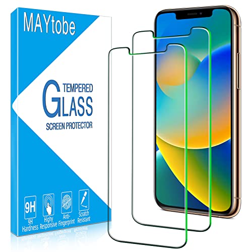 MAYtobe 2 Stück Schutzglas für iPhone 11 Pro, XS, X Max Schutzfolie, Frei von Kratzern, 9H Härte, 0.33mm Ultra-Klar Displayschutzfolie, Blasenfrei von MAYtobe