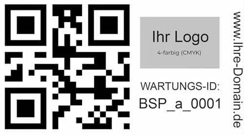 1000 Stück – QR-Code Etiketten fortlaufende Nummer Barcode Wartungsaufkleber inkl. Ihrem farbigen Logo | DIN A4 Made in Germany von MBS-SIGNS