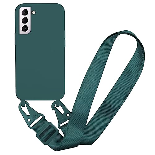 MBSLFY Silikon Handykette für Samsung Galaxy A25 Hülle mit Band,Verstellbarer Halskette Handyhülle,Necklace Hülle mit Band,Handyhülle für zum Umhängen,Case mit Schnur, Dunkel grün von MBSLFY