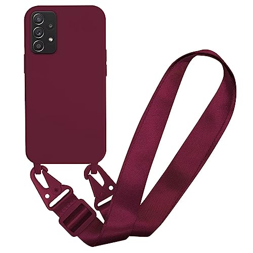 MBSLFY Silikon Handykette für Samsung Galaxy A52S/A52 5G Hülle mit Band,Verstellbarer Halskette Handyhülle,Necklace Hülle mit Band,Handyhülle für zum Umhängen,Case mit Schnur, Rot von MBSLFY