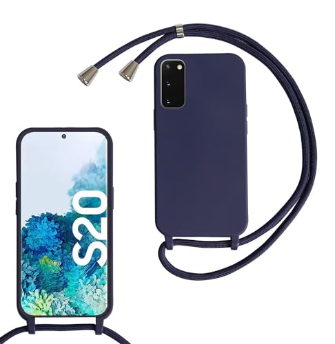 MBSLFY Silikon Handykette für Samsung Galaxy S20 Necklace Hülle mit Band, Verstellbarer Halskette Handyhülle, Handyhülle für zum Umhängen, Case mit Schnur, Navy blau von MBSLFY