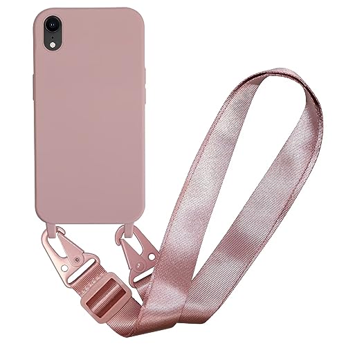 MBSLFY Silikon Handykette für Samsung Galaxy S21 FE Hülle mit Band,Verstellbarer Halskette Handyhülle,Necklace Hülle mit Band,Handyhülle für zum Umhängen,Case mit Schnur, Hell Pink von MBSLFY