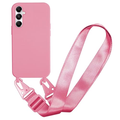 MBSLFY Silikon Handykette für Samsung Galaxy S24 Plus Hülle mit Band,Verstellbarer Halskette Handyhülle,Necklace Hülle mit Band,Handyhülle für zum Umhängen,Case mit Schnur, Rosa von MBSLFY