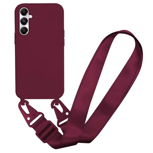 MBSLFY Silikon Handykette für Samsung Galaxy S24 Plus Hülle mit Band,Verstellbarer Halskette Handyhülle,Necklace Hülle mit Band,Handyhülle für zum Umhängen,Case mit Schnur, Rot von MBSLFY