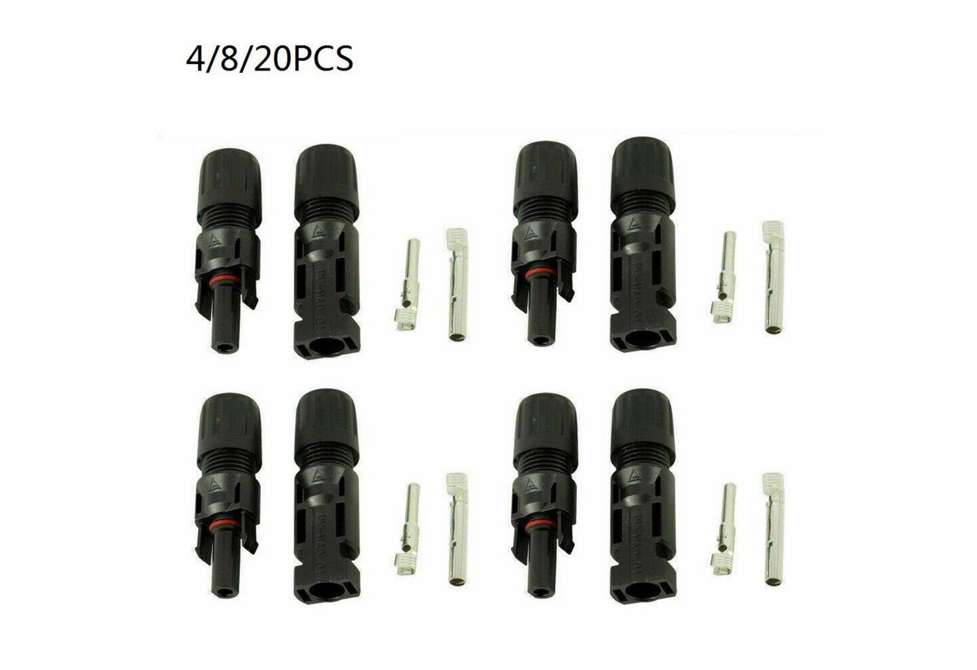 MC Star Wechselrichter 4/8/20x Solarstecker Solar Stecker, (Buchse Kupplung Kabel 2,5 - 6 mm², 4 St) von MC Star