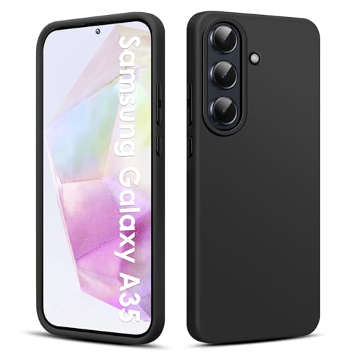 MC WHLZD Hülle für Samsung Galaxy A35 6,6 Zoll, Ultra Dünn Handyhülle Weiche TPU Silikon Stoßfest Kratzfest Schutzhülle Case Kompatibel mit Samsung Galaxy A35, Schwarz von MC WHLZD