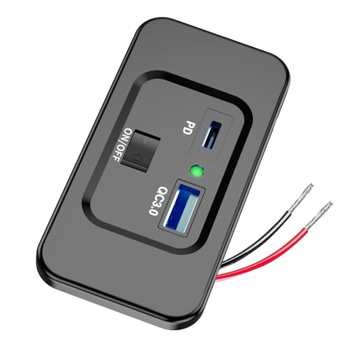 MCAOAL Fahrzeuge Ladestation USB 18W USB C PD20W Port Schnellladebuchse Für 12-24V Auto Boote LKW von MCAOAL