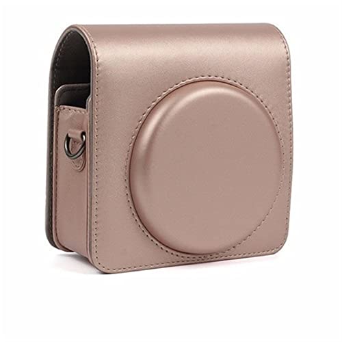 MCNVNEFSAW Camera Bag Retro PU Leather Case Shoulder Strap Bag Portable Protective Bag Fit for FUJIFILM Fit for Square SQ6 Kameratasche(Rose Gold) von MCNVNEFSAW