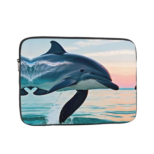 Laptoptasche mit süßem Delfin-Design, springend, für Büro, Arbeit, Computer-Tasche für Konferenzräume, professionelle Einstellungen von MDATT