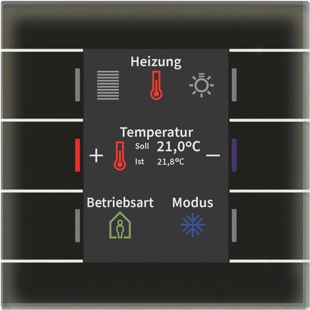 MDT BE-GT2TS.02S KNX Glastaster II Smart mit Farbdisplay und Temperatursensor (BE-GT2TS.02S) von MDT