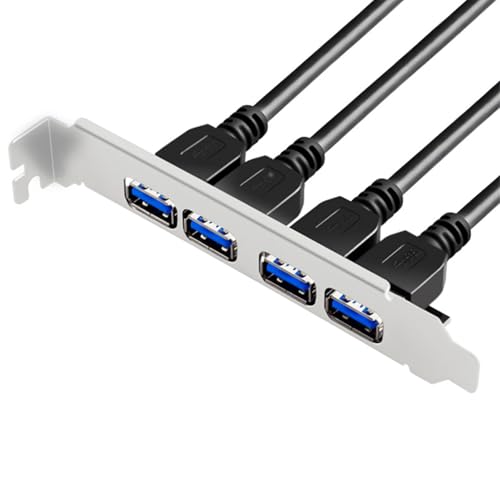 MEAKTSMI 4-Port-USB-3.0-Frontplatten-Header, 19-polig, 20-polig auf USB-3.0-Adapter, 4-Port-Frontplatten-Motherboard-Anschlusskabel für PC von MEAKTSMI