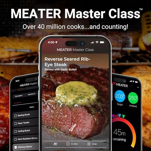 [New] MEATER 2 Plus: Direct Heat Grilling at 1000°F, Smart Meat Thermometer, Long Bluetooth Range, 100% Waterproof, Precision Cooking, Multi Sensors, Certified Calibration, for BBQ/Grill/Kitchen von MEATER