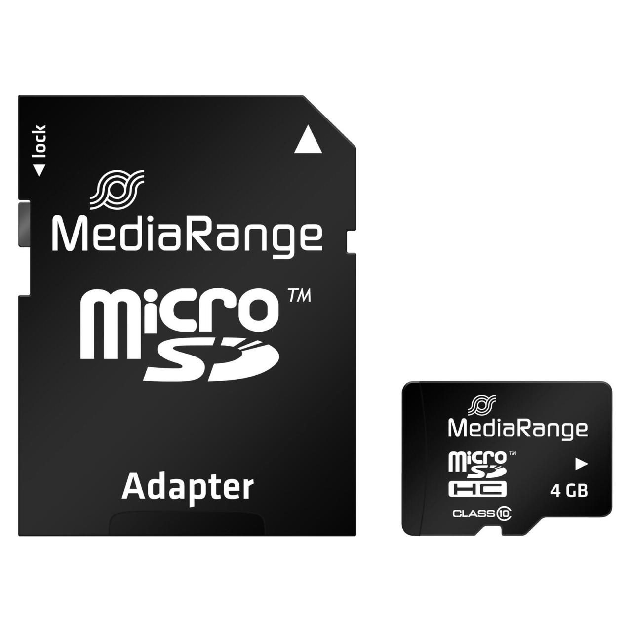 MediaRange microSDHC 4GB Speicherkarte von MEDIARANGE