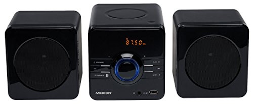 MEDION E64029 Micro-Audio-System, Wiedergabe vom USB Stick, MP3-CD kompatibel, PLL UKW-Stereo/UKW Radio, 2 x 50 Watt max. Musikausgangsleistung, 30 Senderspeicher, schwarz von MEDION