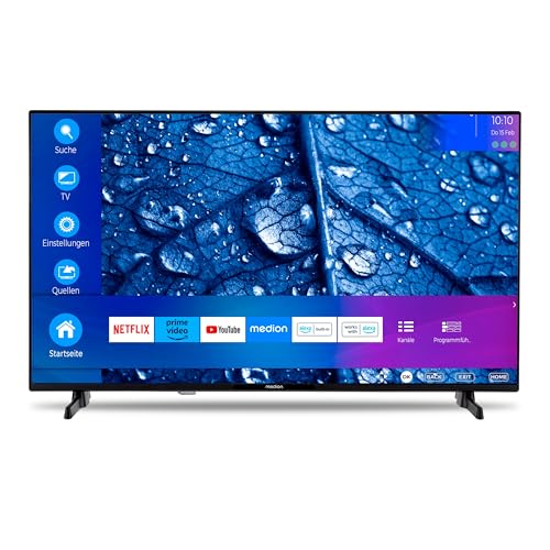 MEDION P14051 (MD 29232) 100,3 cm (40 Zoll) Full HD Fernseher (Smart-TV, HDR, Netflix, Prime Video, PVR, Bluetooth, Triple Tuner Receiver) von MEDION