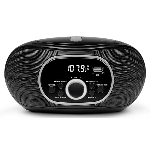 MEDION tragbare Boombox E65711, CD/MP3 Player, UKW FM, AUX, Batteriebetrieb, schwarz von MEDION