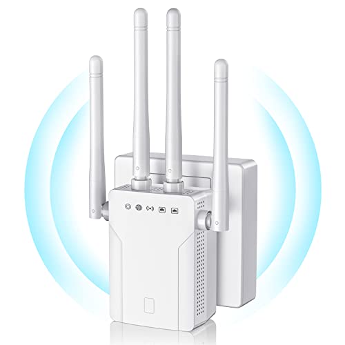 MEETOWN WLAN Verstärker, Ultraxtendex WiFi Repeater mit LAN anschluss, 300 Mbit/s WiFi Verstärker, Compatible 99% Standard WiFi Routern, Kompatibel mit Alexa, Deckt bis zu 9200Sq.ft von MEETOWN