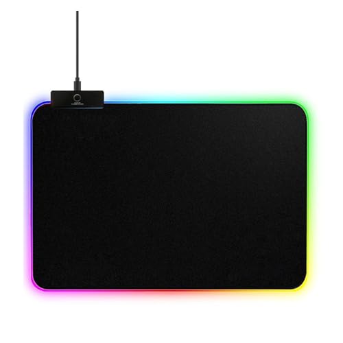 LED-Gaming-Pad, LED-Matte, 7 Farben, kleines Mauspad, rutschfeste Gummiunterseite, Computermatte für Gaming von MEIBAOGE