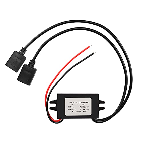 MEIRIYFA 12 V auf 5 V USB Konverter DC 12 V auf Dual 5 V 3 A USB Buck Konverter Modul Step Down Konverter Reduzierte Spannungsregler Modul Auto Netzadapter von MEIRIYFA